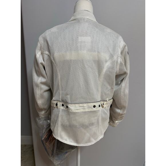 Joe Rockets Womens Motorcycle Racing L Mesh Velocity Jacket Pads White Gray New - Picture 3 of 12
